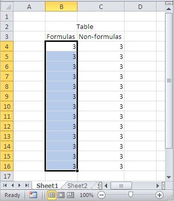 Excel find and select formulas